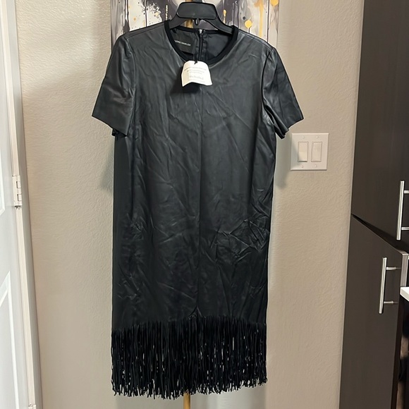 Faux leather her dress with fringes. - Picture 1 of 6